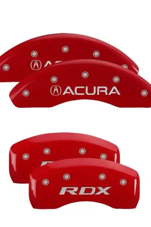 MGP 4 Caliper Covers Front Acura Rear RDX Red Finish Silver Characters (Req 18in+ Wheel) Top Pick