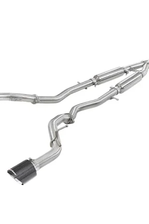 Hot Picks aFe POWER Takeda 2.5in 304 SS CB Exhaust w/ Carbon Fiber Tips 17-19 Infiniti Q60 V6-3.0L (tt)