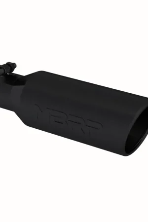 MBRP Universal Tip 4in O.D. Angled Rolled End 2.5in inlet 12in length Black Low Price
