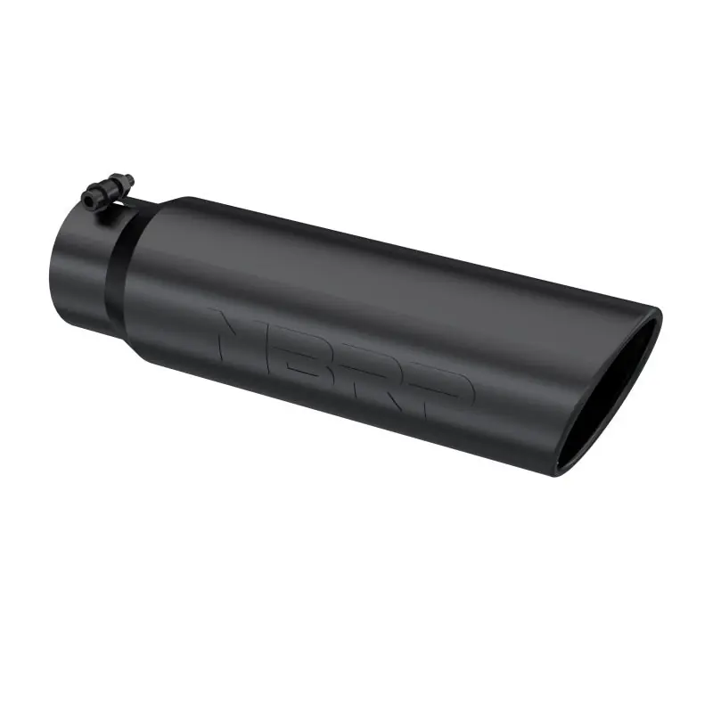 Top Rated MBRP Universal 5in OD Angled Rolled End 4in Inlet 18in Length Black Finish Exhaust Tip