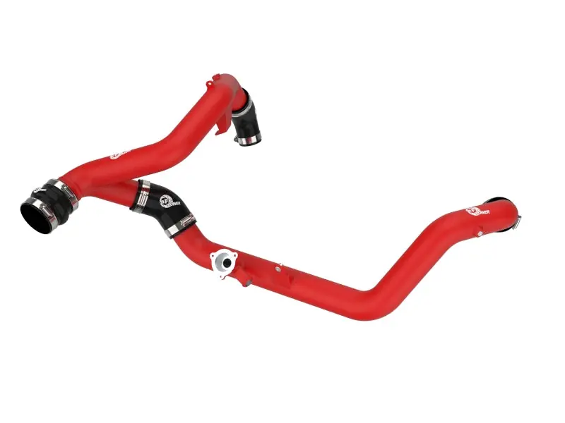 Hot Deal aFe Bladerunner 2-1/4 IN Aluminum Hot Charge Pipe Black 20-23 Ford Explorer/Explorer ST - Red