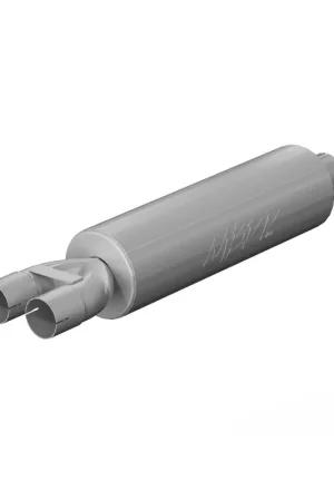MBRP Universal Muffler 3in Inlet/Dual 2.5in Outlet 30in Length T409 SS Mild Tone (NO DROPSHIP) Warranty Included