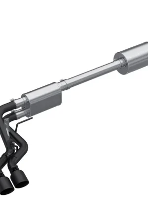 MBRP 2021+ Ford F150 Black Coated Dual Pre-Axle (Street Profile) 2.5in OD Tips 3in Cat Back Exhaust Cheap