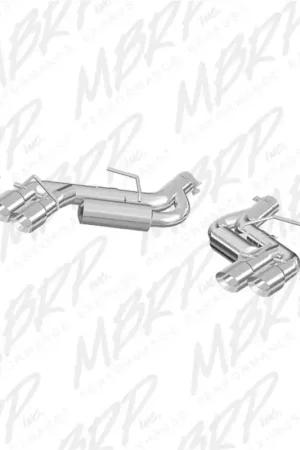 MBRP 2016-2024 Chevy Camaro 6.2L w/ NPP 3in Alum Race Dual Axle Back w/ 4in Quad Polished Tips Bulk Order