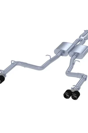 MBRP 2015+ Dodge Challenger 3.6L SS 2.5in Quad Tip Split Rear Exit w/ Carbon Fiber Tips - T304 Bargain