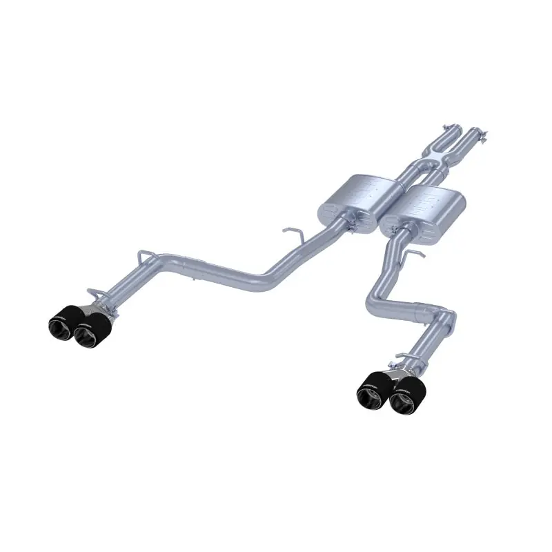 MBRP 2015+ Dodge Challenger 3.6L SS 2.5in Quad Tip Split Rear Exit w/ Carbon Fiber Tips - T304 Bargain