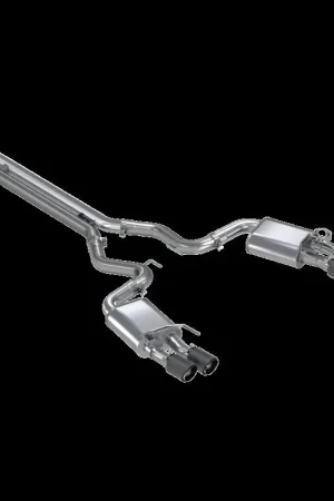 Hot Deal MBRP 18-20 Ford Mustang GT 5.0 w/ Quad Tip Active Exhaust Cat Back Split Rear T304 w/ Carb Fib Tips