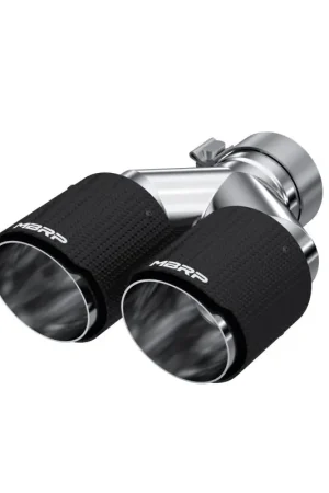 Best Choice MBRP 3in ID / Dual 4in OD Out Staggered L 9.87in / R 9.37in Dual Wall Carbon Fiber Univ Exhaust Tip