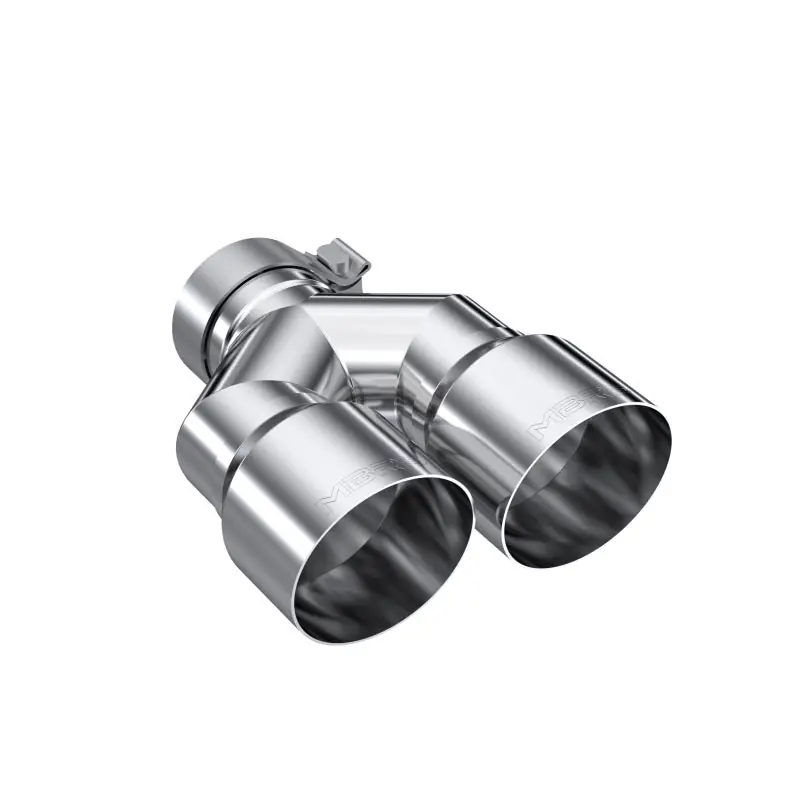 MBRP 3in ID / Dual 4in OD Out Staggered L 9.37in / R 9.87in Single Wall T304 SS Univ Exhaust Tip Warranty Included