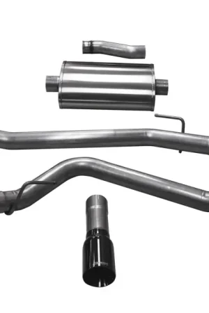 Buy Today Corsa 20-25 Jeep Gladiator JT 3.6L Single Side Exit Cat-Back Exhaust System w/ Single 4in Black Tip