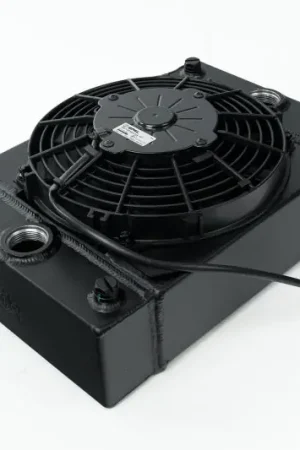 Top Rated CSF Universal Drag Race / Tuck Radiator w/9in Spal Fan - 10.5in H x 10in L x 3.6in W - Black