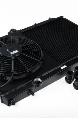 CSF 96-07 Mitsubishi Evo 4/5/6/7/8/9 Full-Slim Radiator w/12in Fan & Shroud/-16AN - Black Grab Now