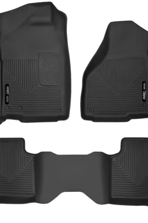 Best Choice Husky Liners 10-18 Dodge Ram 1500 Quad Cab X-Act Contour Front & Second Seat Floor Liners - Black