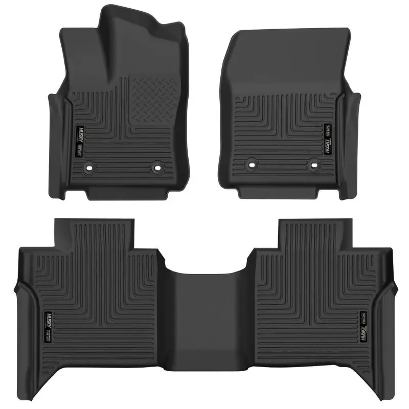 Warranty Included Husky Liners 2022 Toyota Tundra CrewMax X-ACT Front & 2nd Seat Floor Liner - Blk