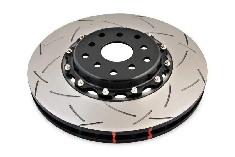 DBA 04-07 STi/2017 BRZ w/Perf. Pkg. 10 Hole Front Slotted 5000 Series 2/PC Rotor Assembled w/Blk Hat Trusted Brand