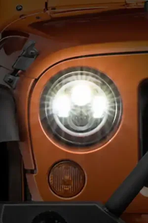 Budget Raxiom 97-18 Jeep Wrangler TJ/JK Axial Halo Headlights w/ DRL Amber Signals- Blk Hsng (Clear Lens)