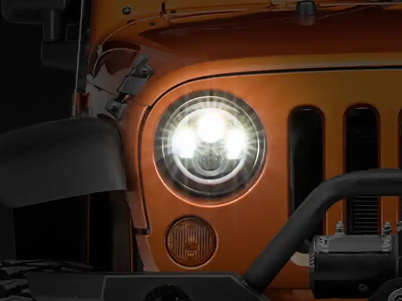Budget Raxiom 97-18 Jeep Wrangler TJ/JK Axial Halo Headlights w/ DRL Amber Signals- Blk Hsng (Clear Lens)