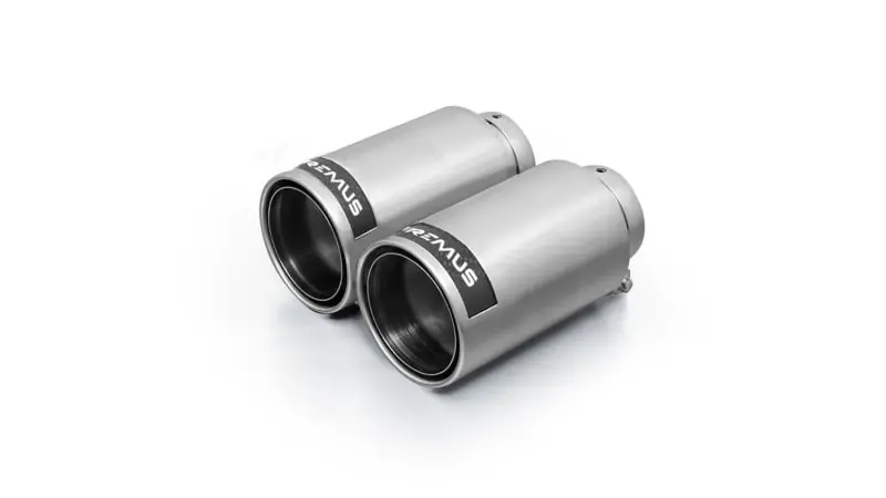 Mega Sale Remus Stainless Steel 98mm Polished w/Carbon Insert Tail Pipe Set (Pair)