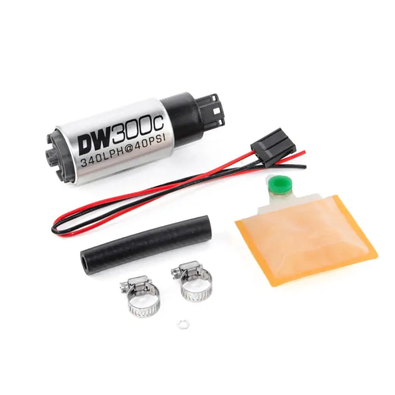 Brand New DeatschWerks 340lph DW300C Compact Fuel Pump w/ Universal Install Kit (w/o Mounting Clips)
