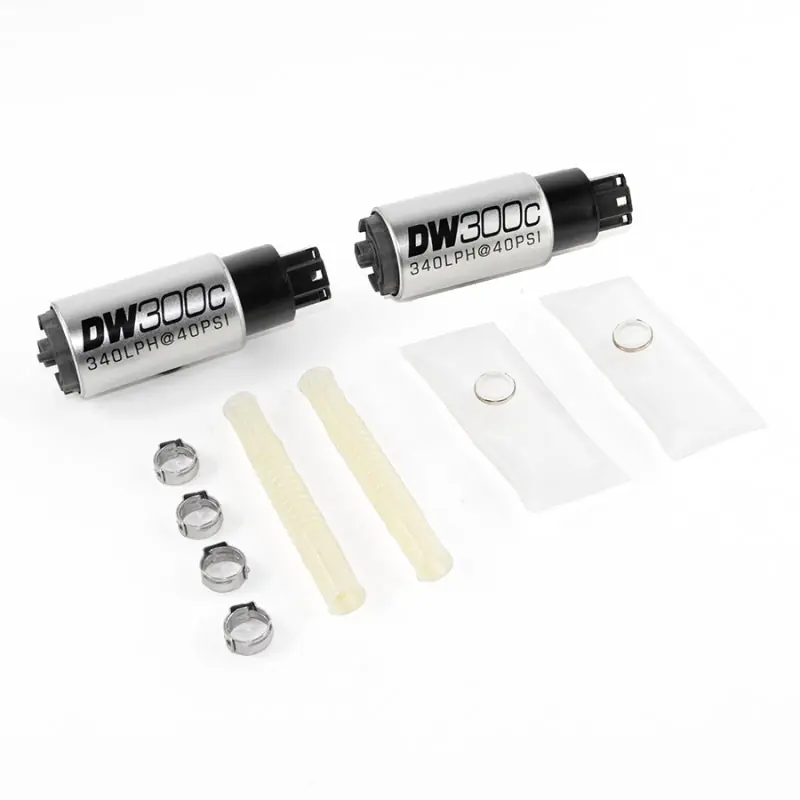 Editor’s Pick DeatschWerks 340lph DW300C Compact Fuel Pump w/ Install Kit 03-04 Ford Mustang Cobra (2 Pumps)