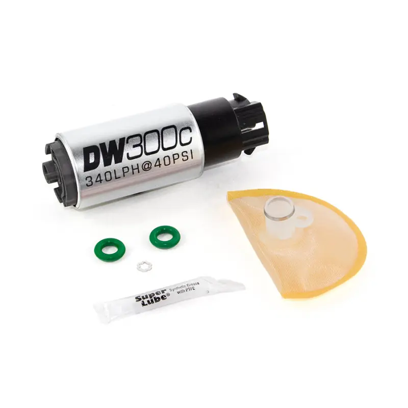 DeatschWerks 340lph DW300C Compact Fuel Pump w/ 08-14 WRX/ 08-15 STI Set Up Kit (w/ Mounting Clips) Price Cut