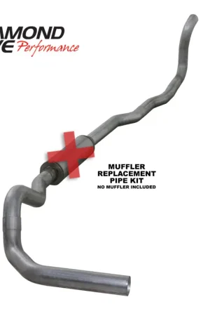 Don’t Miss Out Diamond Eye KIT 4in Turbo Back MFLR RPLCMENT PIPE SGL AL: 89-93 DODGE CUMMINS 5.9L