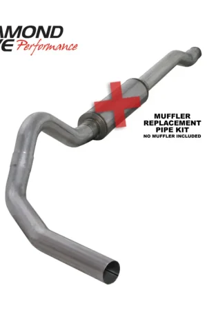 Seasonal Sale Diamond Eye KIT 4in Catback MFLR RPLCMENT PIPE SGL AL: 03-07 FORD 6.0L F250/F350 (Extended Cab Only)