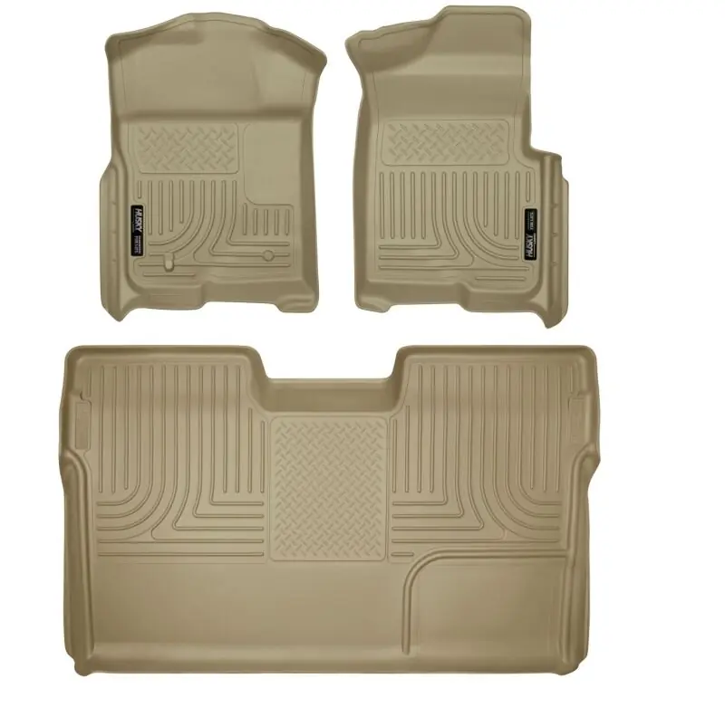 Husky Liners 09-12 Ford F-150 Super Crew Cab WeatherBeater Combo Tan Floor Liners Low Price