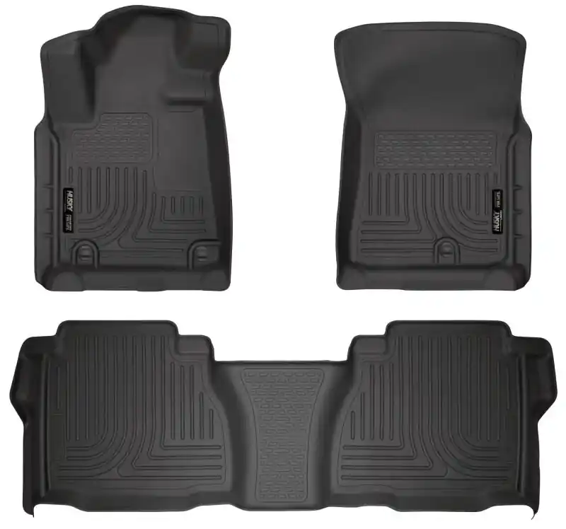 Husky Liners 07-11 Toyota Tundra Double/CrewMax Cab WeatherBeater Combo Black Floor Liners Authentic