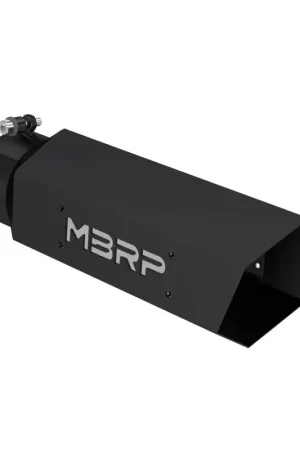 Get Yours MBRP Universal Hex Tip 4in Inlet 16in Length w/ Logo - Black Coated