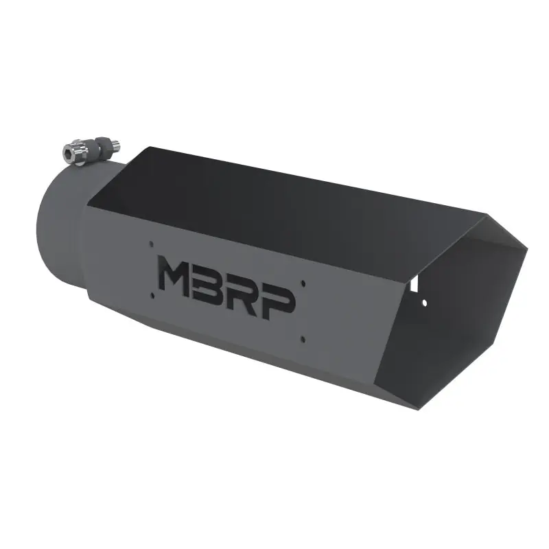 MBRP Universal Hex Tip 4in Inlet 16in Length w/o Logo - Black Coated Hassle-Free Returns