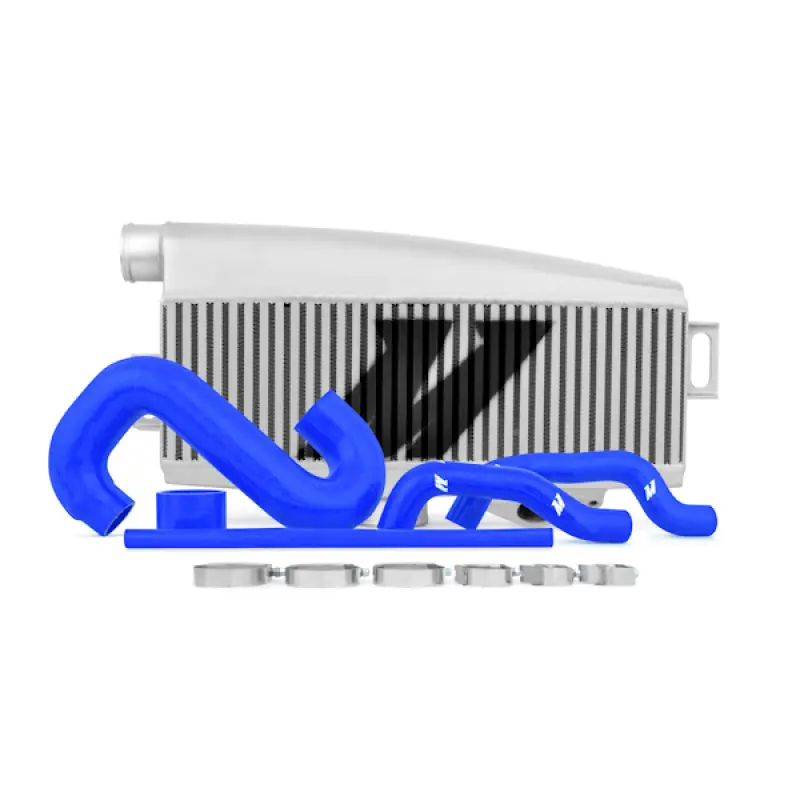 Mishimoto Subaru 02-07 WRX/04-07 STi Top-Mount Intercooler Kit - Powder Coated Silver & Blue Hoses Genuine