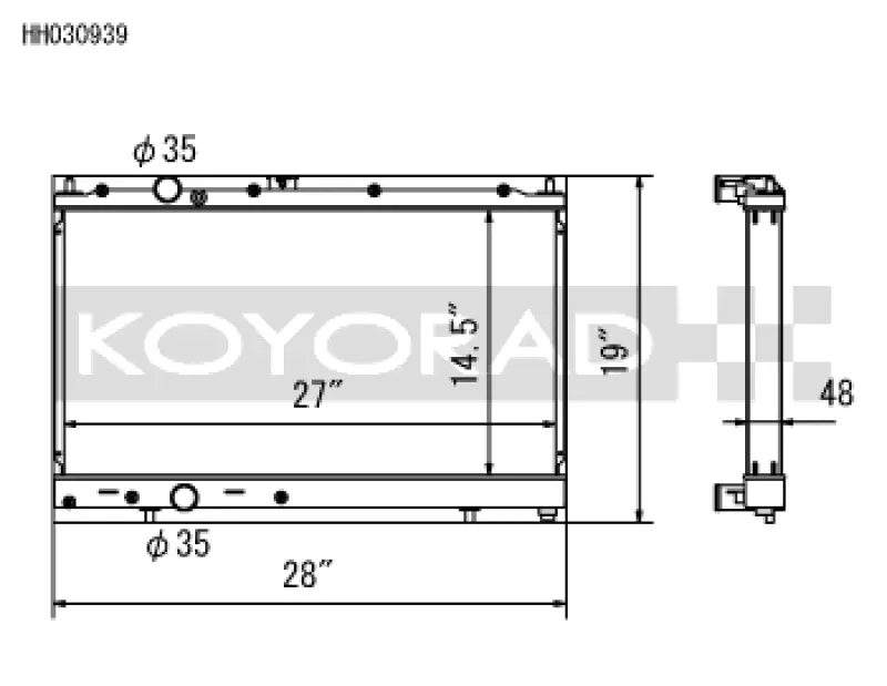 Koyo 97-00 Mitsubishi Evolution 4/5/6 Turbo (MT) Radiator *For use with 03-07 Evo Fan Shroud ONLY* Express Delivery
