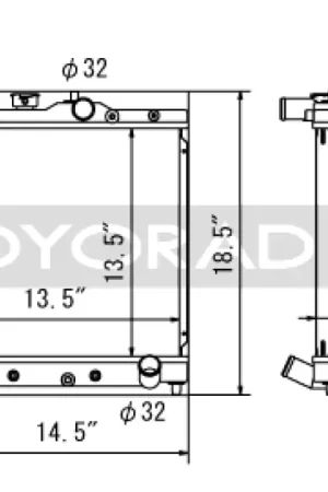 Koyo Honda 92-00 Civic/93-97 Del Sol 1.6L w/ 32mm Inlet/Outlet Pipes MT Radiator Low Price