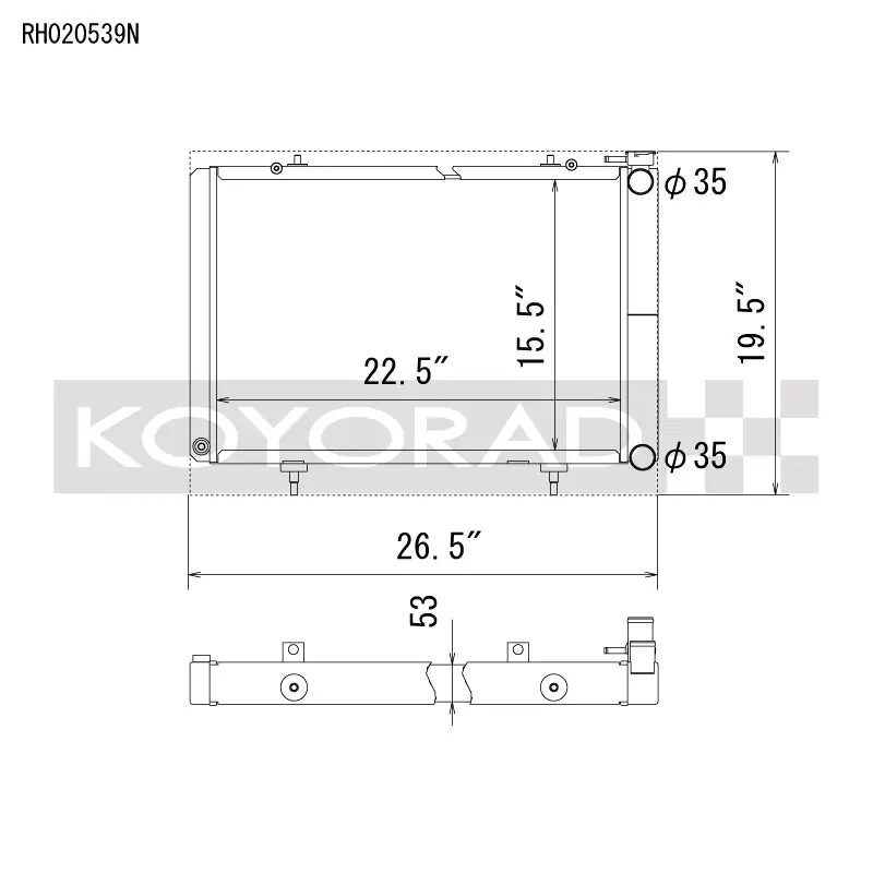 Koyo Nissan 240SX V8 Swap/KA24 Turbo Radiator Buy Direct