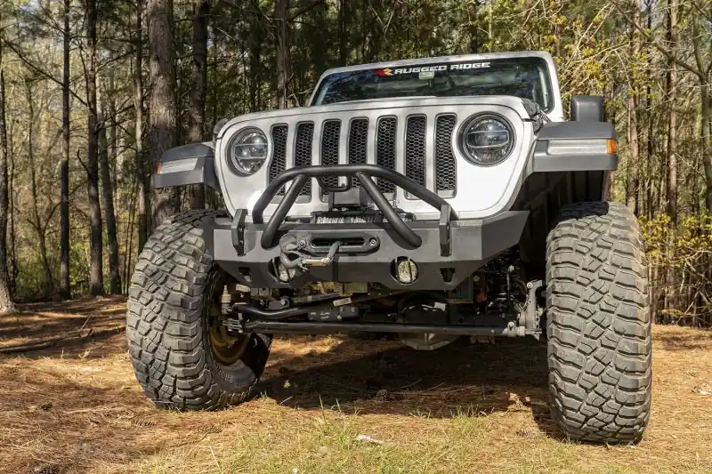 Super Sale Rugged Ridge HD Bumper Stubby Front 07-18 Jeep Wrangler JK 18-20 Jeep Wrangler JL 2020 JT