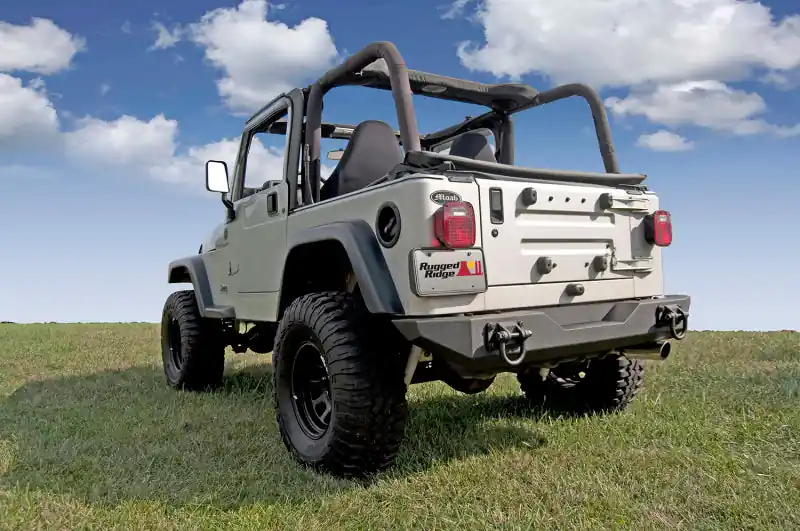 Seasonal Sale Rugged Ridge XHD Rear Bumper 76-06 Jeep CJ / Jeep Wrangler