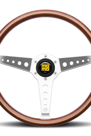Crafted Momo California Wood Steering Wheel 360 mm - Mahogany Wood/Pol Spokes