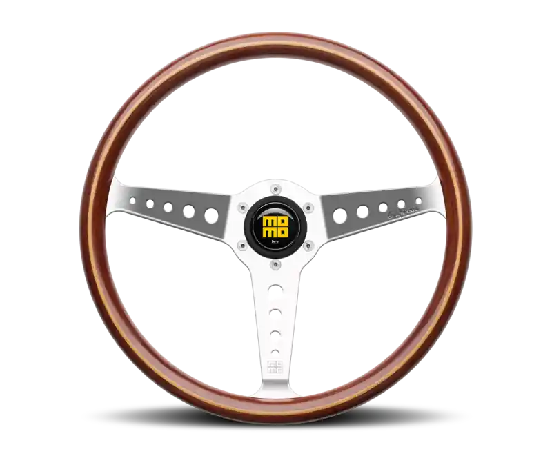 Crafted Momo California Wood Steering Wheel 360 mm - Mahogany Wood/Pol Spokes