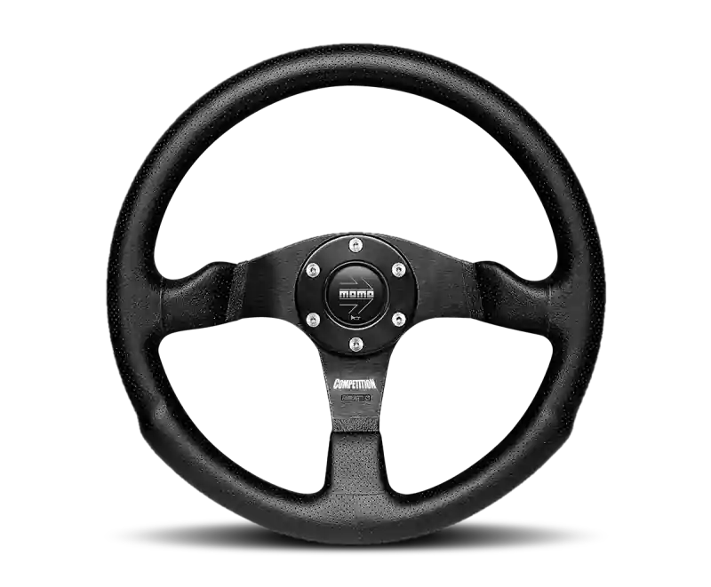 Authentic Momo Competition Steering Wheel 350 mm - Black AirLeather/Black Spokes