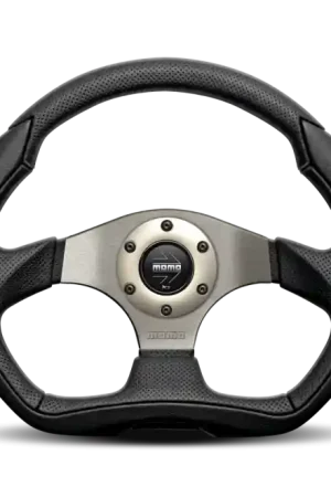 Discount Momo Eagle Steering Wheel 350 mm - Black Leather/Anth Spokes