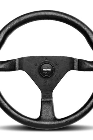 Momo Montecarlo Steering Wheel 320 mm - Black Leather/Black Stitch/Black Spokes Latest