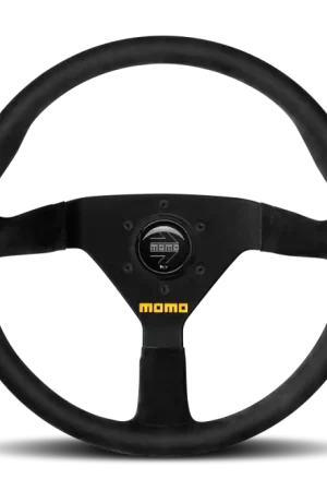 Hassle-Free Returns Momo MOD78 Steering Wheel 350 mm - Black Suede/Black Spokes