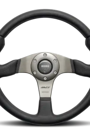 Trending Momo Race Steering Wheel 350 mm - Black Leather/Anth Spokes
