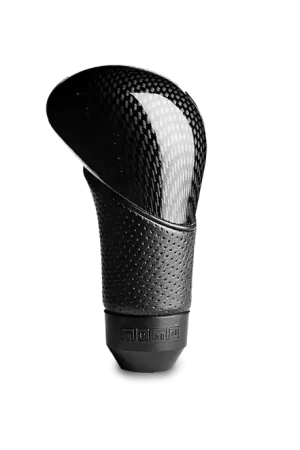 Momo Shadow Shift Knob - Black Airleather, Carbon Effect Insert Top Pick