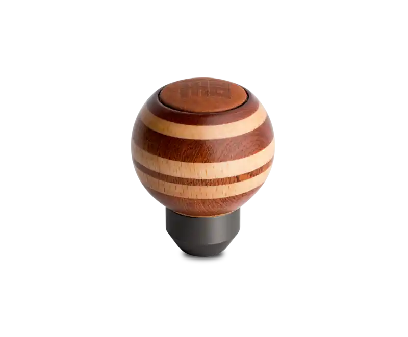 Momo Targa Heritage Shift Knob - Round Wood, Layered Mahogany and Beechwood, Leather Insert Top Exclusive Offer