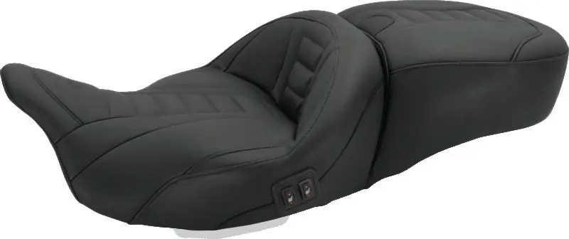 Handmade Mustang 08-21 Harley Electra Glide, Rd Glide, Rd King, Str Glide Heated 1PC Seat Deluxe-Black