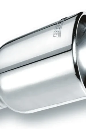 Borla Universal Polished Tip Single Round Rolled Angle-Cut w/Clamp (inlet 2 1/2in. Outlet 4 x 4in) * Save Now