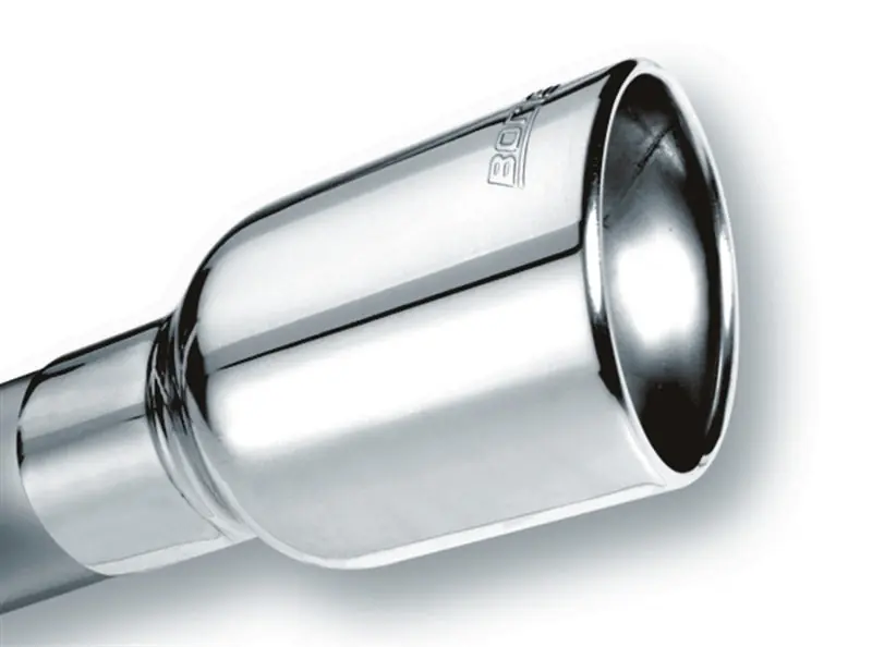 Borla Universal Polished Tip Single Round Rolled Angle-Cut w/Clamp (inlet 2 1/2in. Outlet 4 x 4in) * Save Now