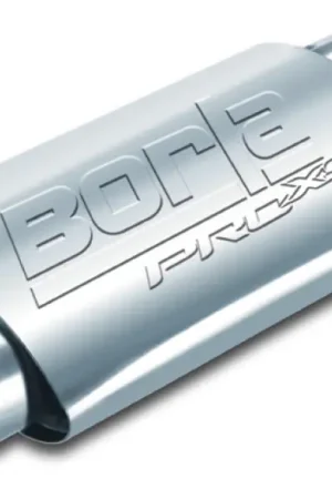 Hot Picks Borla Universal Pro-XS Muffler Oval 2.5in Inlet/Outlet Offset/Offset Notched Muffler